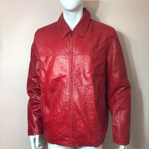 M.Julian Men’s Red Leather Jacket